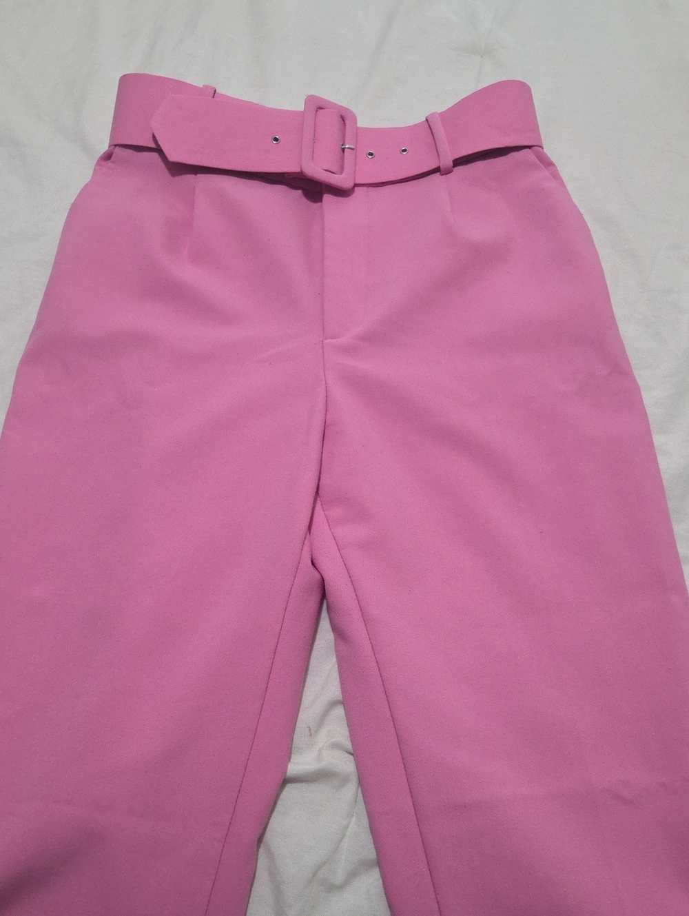 Zara Bright Pink Belted Pants